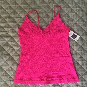 Hanky Panky Pink Lace V Front Cami